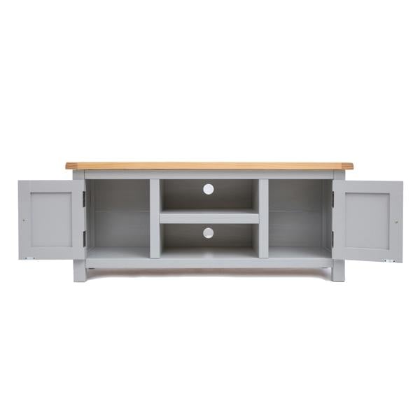 Cabinet Bits Argenta Light Grey 2 Door TV Cabinet Chrome Knob