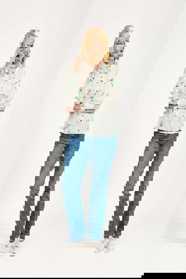 Embroidered Floral Cotton Shirt