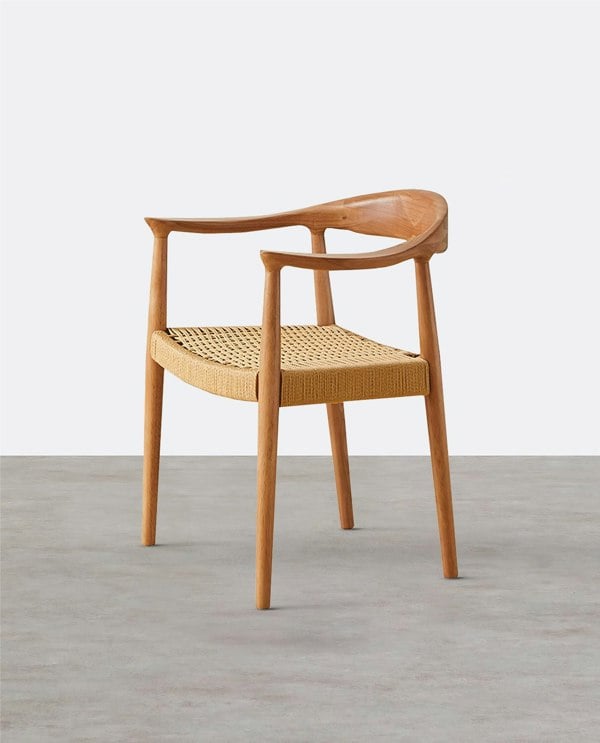 Weilai Concept Abiram Rattan Dining Chair, Solid Wood