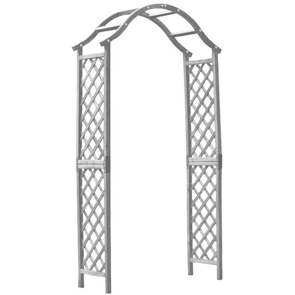 Gr8 Garden Garden Arch Wooden Pergola Feature Trellis Rose Climbing Plant Grey Wood Archway