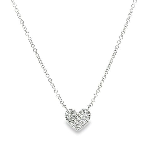 Reeves & Reeves 14K Solid Gold and Diamond Heart Necklace