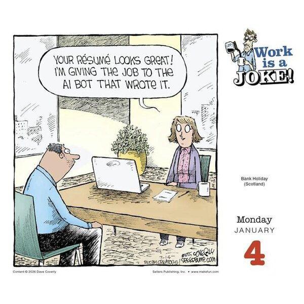 Work is a Joke Desk Calendar 2027, Desk Calendars, Day To View, Humour, Gift