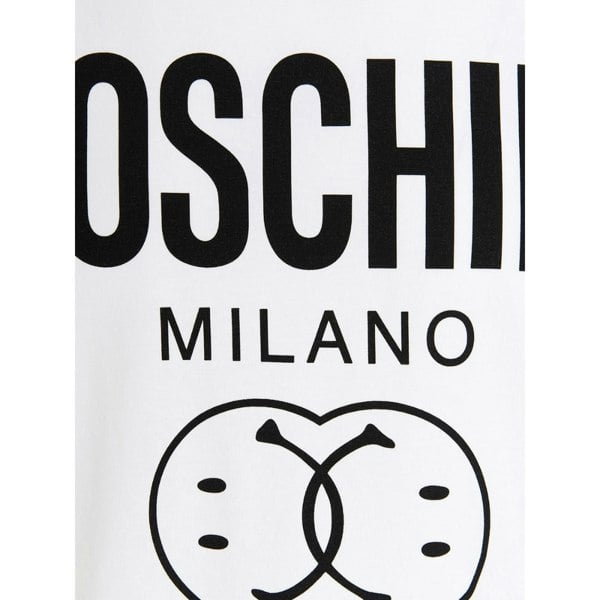 Moschino Double Smiley Logo White T-Shirt