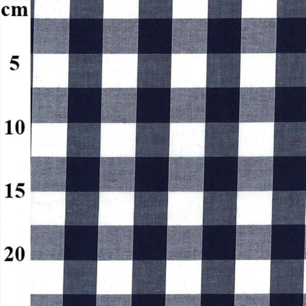 Minerva Core Range Premium 1 inch Check Gingham Dressmaking Fabric per metre, 112.5cm / 44" Wide - Navy Blue