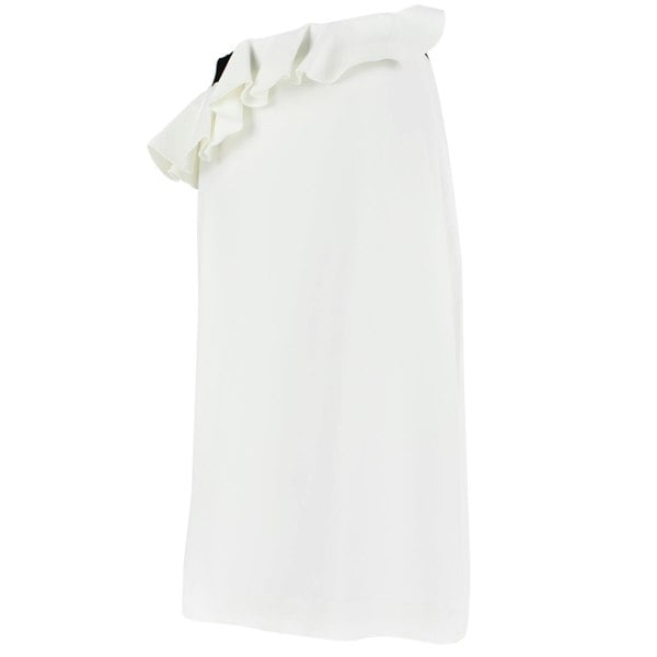Giambattista Valli white crepe skirt with layered detailing to waistband