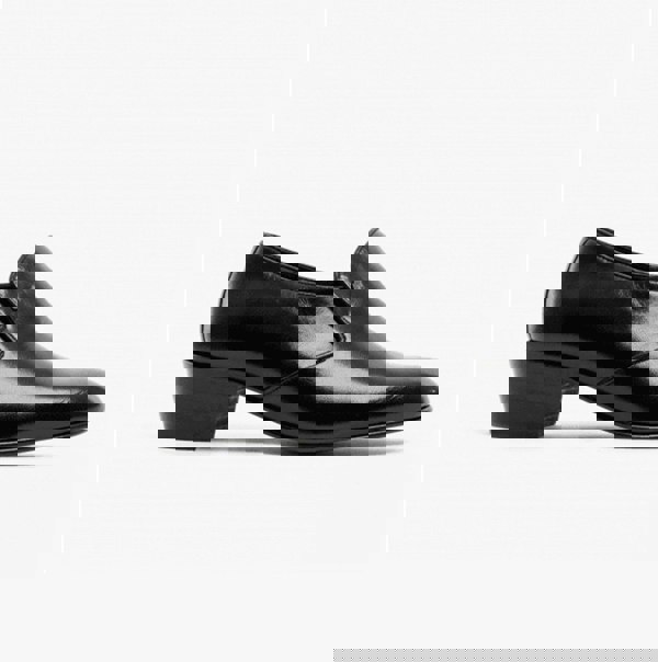 Club Cubano BILBAO Mens Soft Leather Plain Cuban Heel Shoes Black