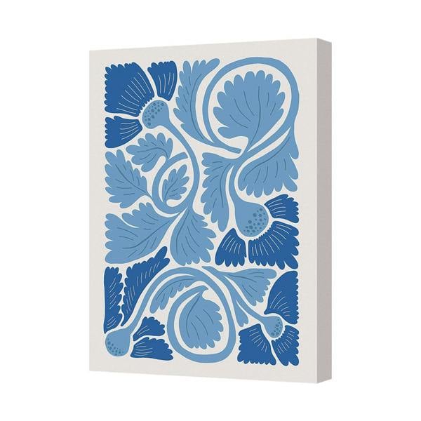 Benjamin Tate Design Blue Floral Canvas Wall Art Print 8445 Botanical Design Home Decor