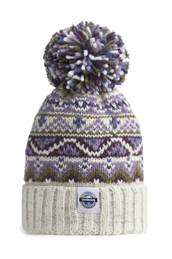 SuperBobble Fairisle Knit Beanie Bobble Hat - Heather