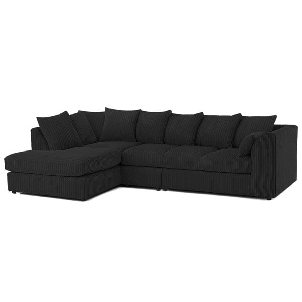 Furnishings For Less Luxor Full Cord Fabric 5 Seater Corner Sofa Scatter Back