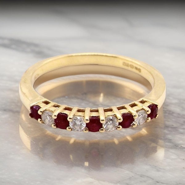 Vintage Tom A half hoop Ruby and Diamond Eternity ring