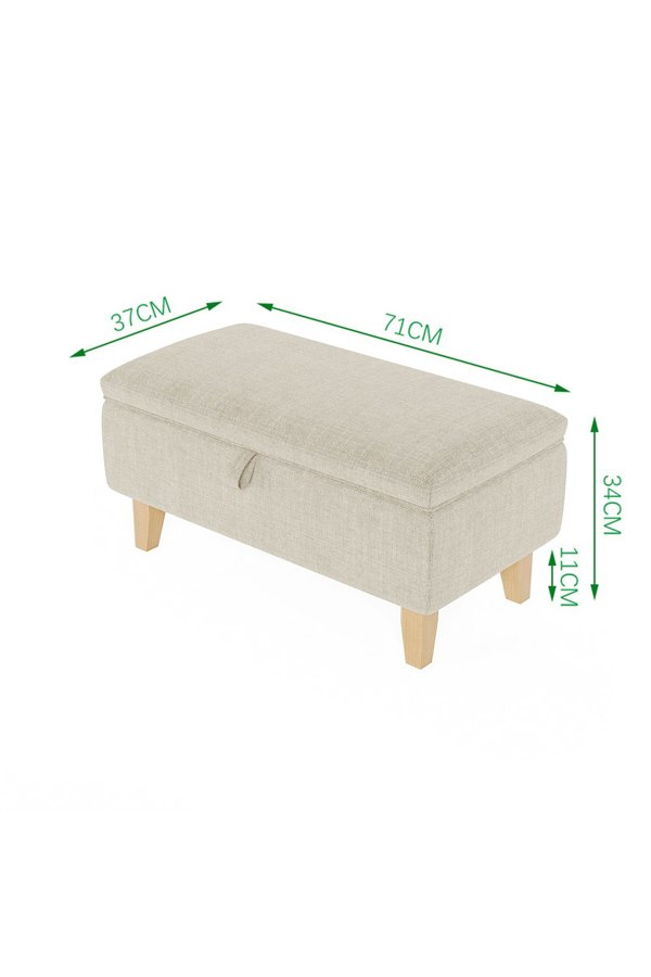 Living and Home 71cm W Rectangle Storage Ottoman Footstool