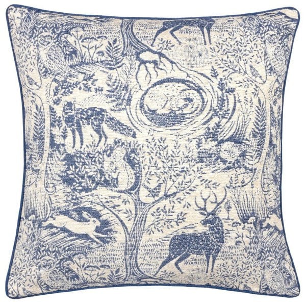 Furn Winter Woods Chenille Animals Cushion Cover - Midnight