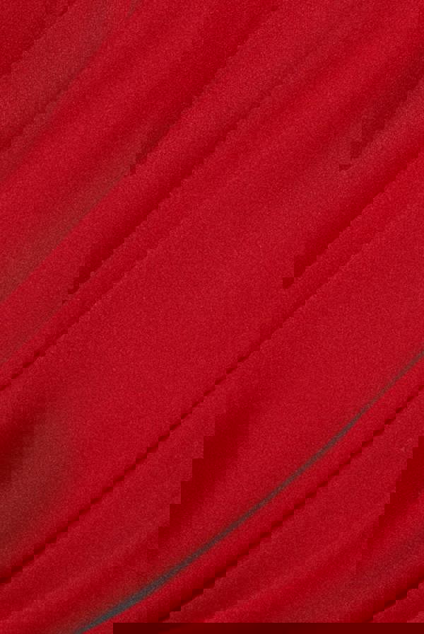 V Neck Cowl Back Pleated Sleeve Scuba Maxi Dress - Red DR5010