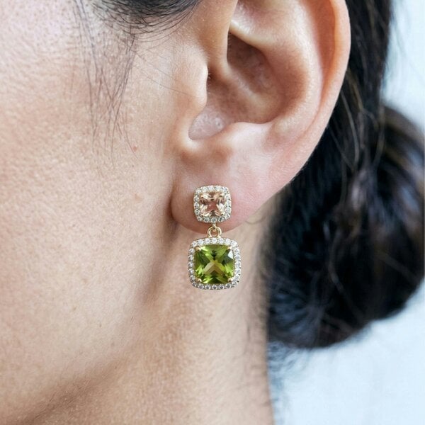 Uchi & Soto Shikaku Square Stone Drop Earrings
