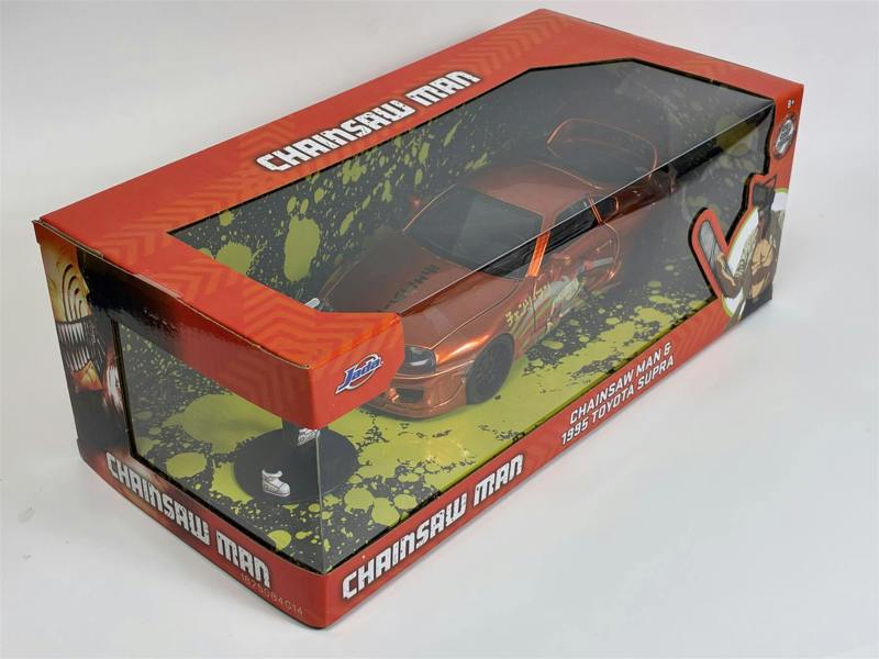 MCSlots Chainsaw Man Figure and 1995 Toyota Supra 1:24 Scale Jada 253255086 35181