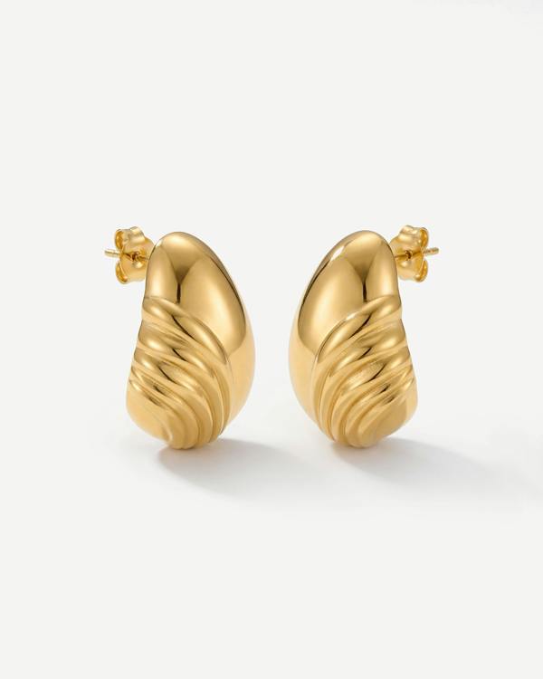 Elk & Bloom Chubby Winged 14K Gold Drop Studs