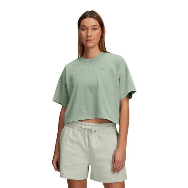 Calvin Klein Womens/Ladies Wash Heavyweight Cropped T-Shirt - Green - 