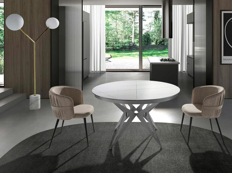 Angel Cerdá Floor Lamp in White Marble, Golden Steel and White Glass 8048