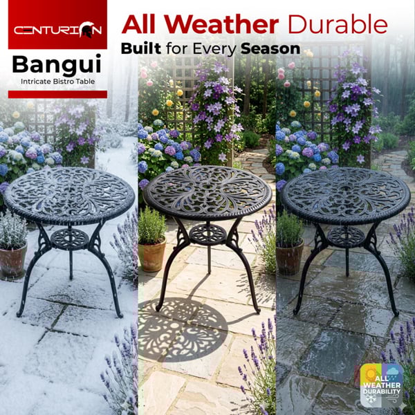 Centurion Supports BANGUI Black Garden and Patio Cast Aluminium Bistro Table
