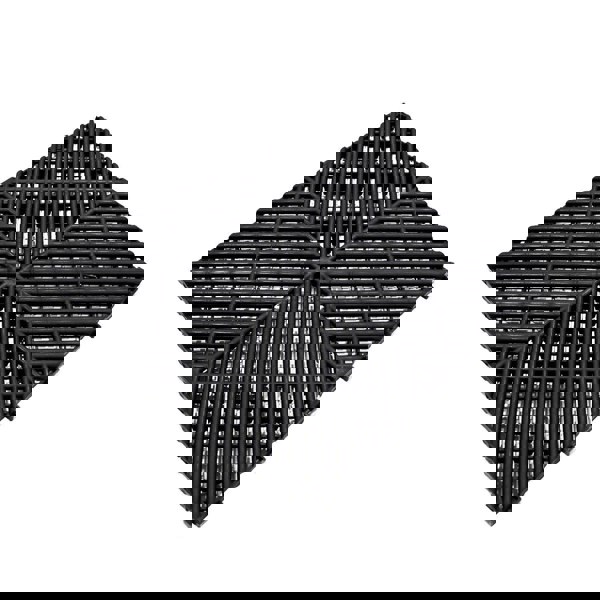 Monstershop Vented Garage Floor Tiles x 225 With Edges - Black