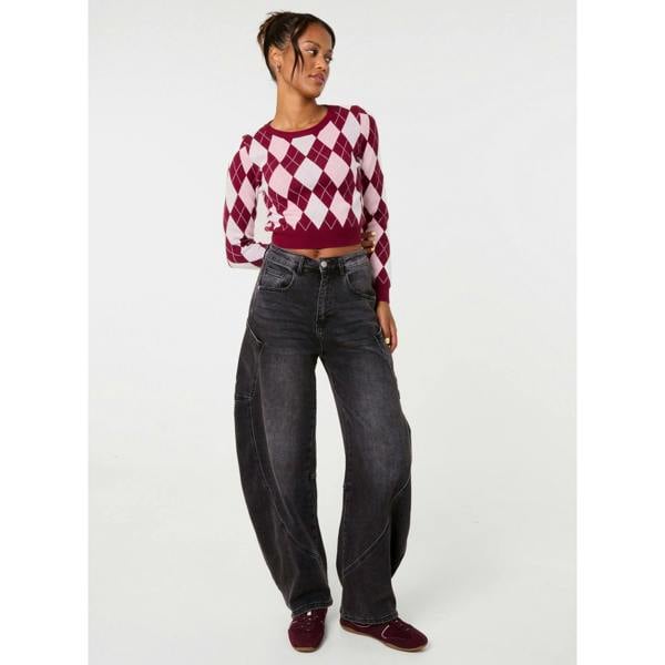Pink Vanilla Argyle Diamond Check Jumper