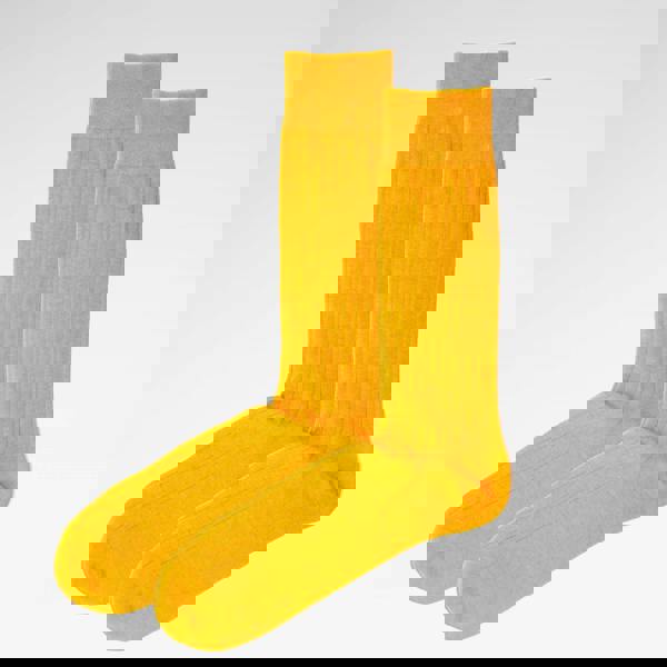 Jemsox Ochre Recycled Rib Mens Socks | Sustainable Everyday Comfort