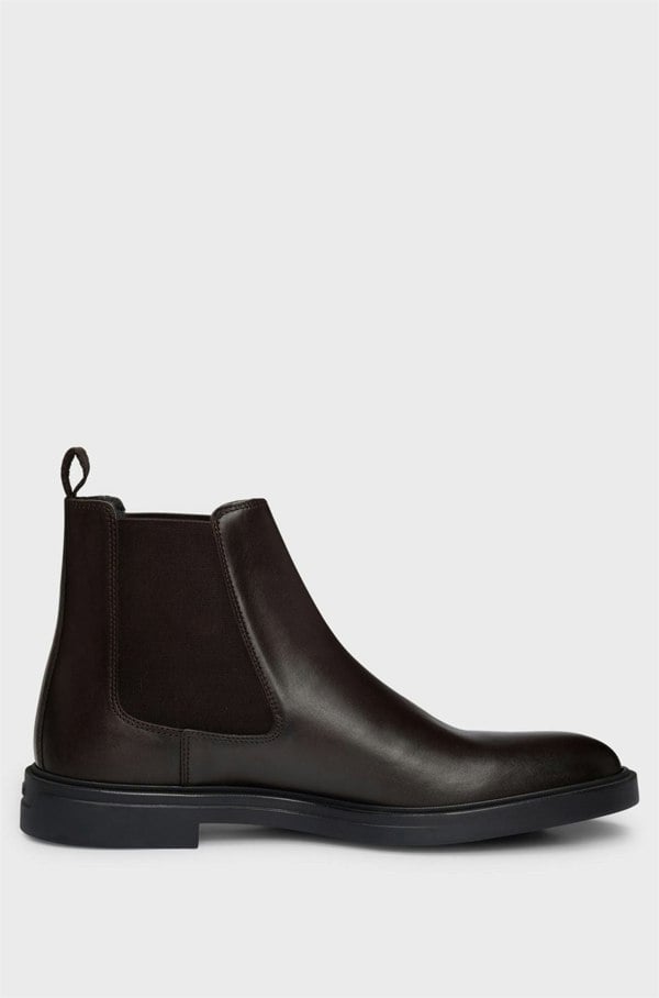Boss Calev Chelsea Leather Men's Boots - Dark Brown