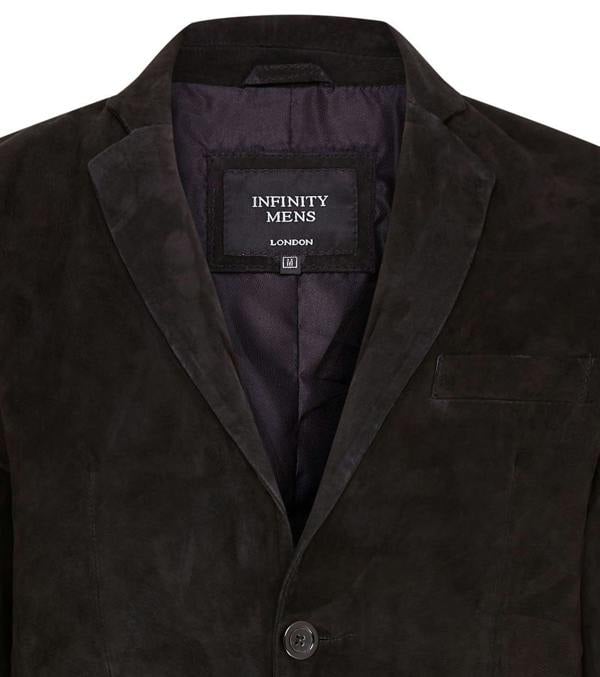 Infinity Leather Mens Slim Goat Suede Italian Blazer Jacket-Somero