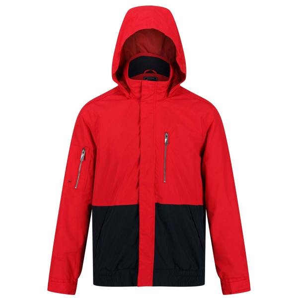 Regatta Mens Feelding Colour Block Waterproof Bomber Jacket - True Red/Navy - 