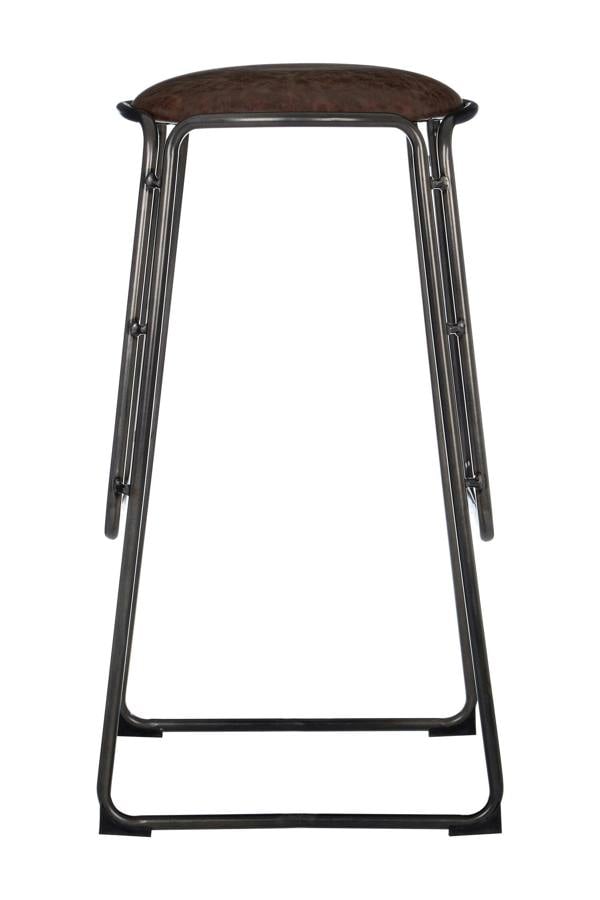 Interiors by Premier Dalston Mocha Bar Stool With Gunmetal Legs
