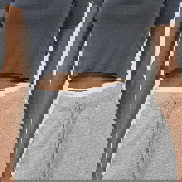 Brave Soul Grey Contrast Double Waistband Wide Leg Joggers - Grey Image 4