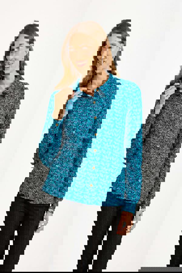 Leaf Print Cotton Shirt