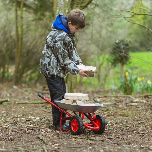 Bigjigs Toys Childrens Garden Wheelbarrow - Includes 2 Wheels & Easy Grip Handles