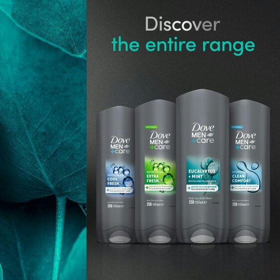 Dove Men+Care Eucalyptus + Mint 3-in-1 Hair, Face and Body Wash 3x250 ml