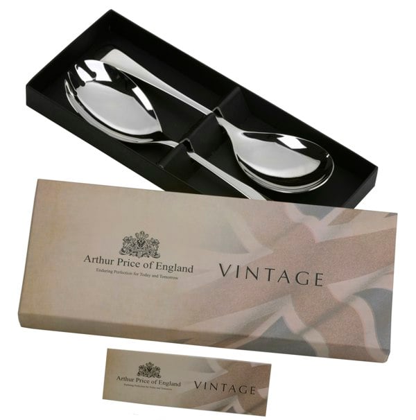 Arthur Price Vintage 'Vintage' Stainless Steel Pair Of Salad Servers Gift Boxed Cutlery Set