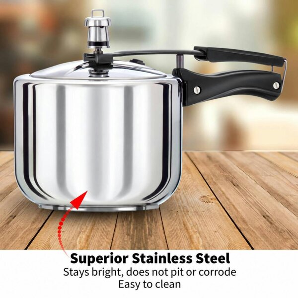 Dyzi 3L Stainless Steel Inner Lid Pressure Cooker Induction Compatible