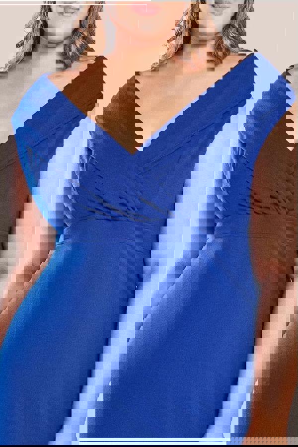 Front Wrap Off The Shoulder Maxi Dress - Royalblue DR2290P