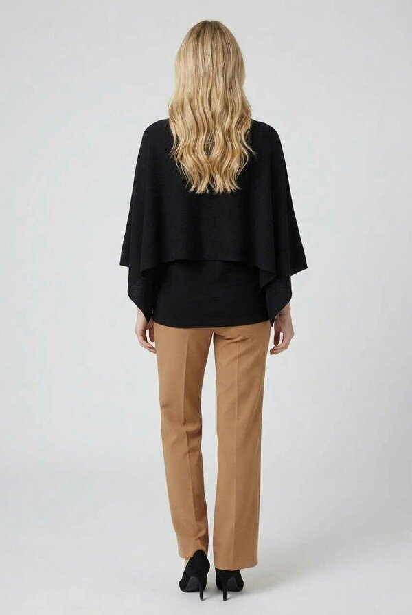 Izabel London Layered Batwing Relaxed Knit Top