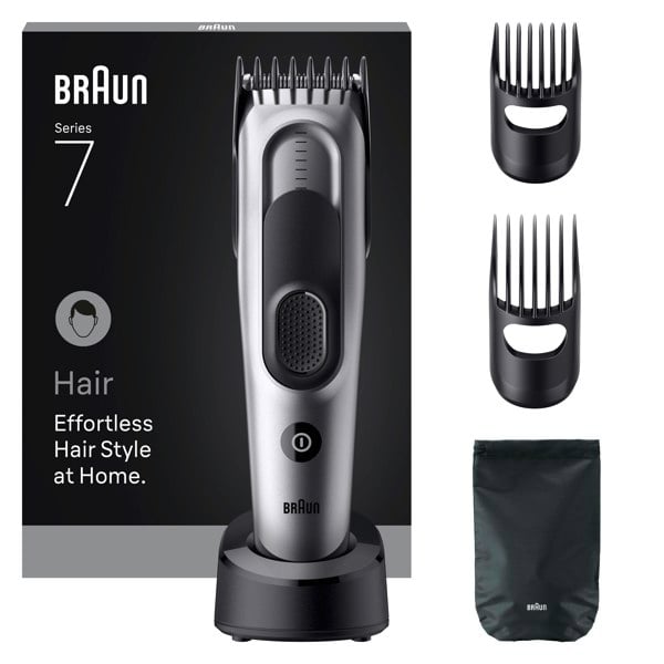 Braun Hair Clipper Series 7, HC7590, +5 Styling Tools - Grey