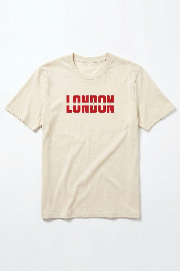 London Attitude Essential Split Red Graphic Premium Organic Cotton T-Shirt