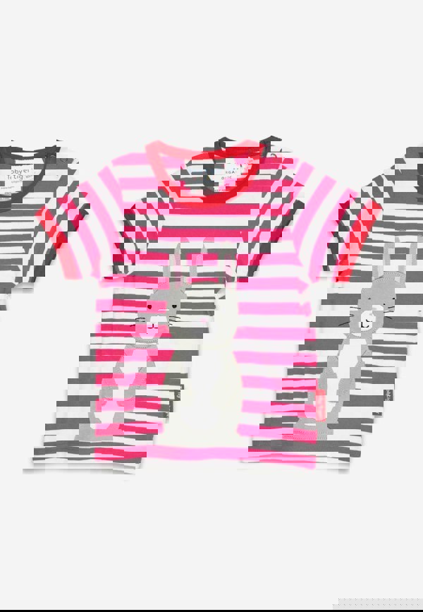 Organic Bunny Applique Short Sleeved T-Shirt - Toby Tiger