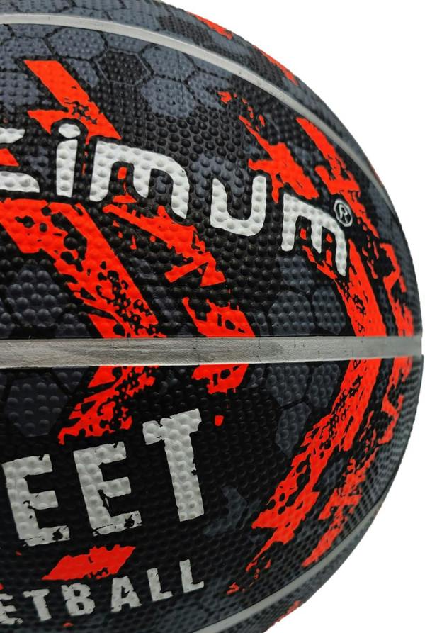 Street Basketball Size 7 – Black/Orange, Durable Grip for All Surfaces - Optimum