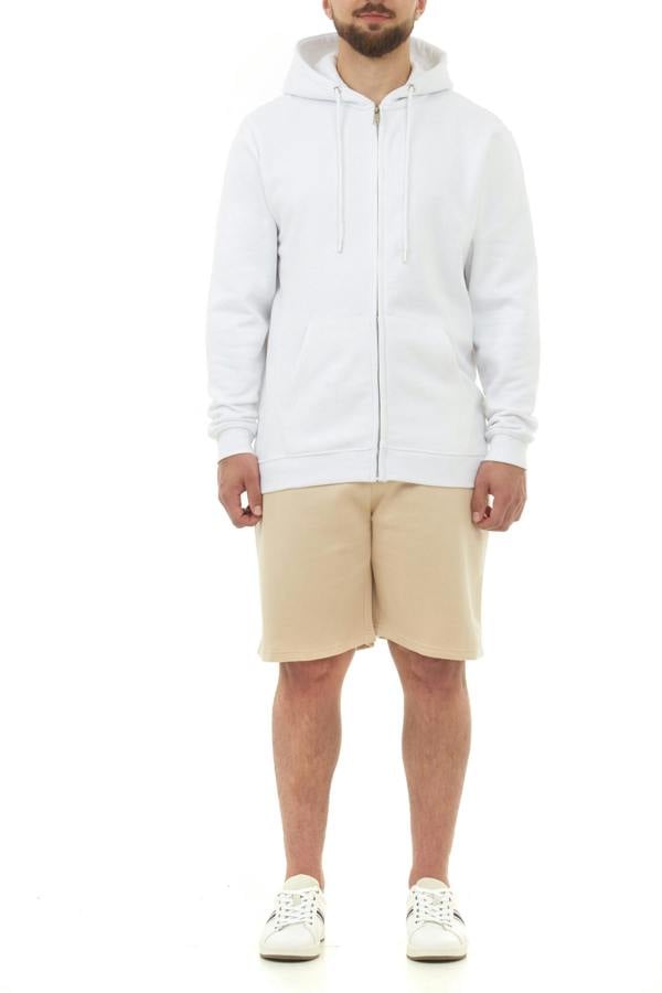 Smart Living Men's Zip-Up Hoodie - Eco-Friendly, Soft & Stylish - White