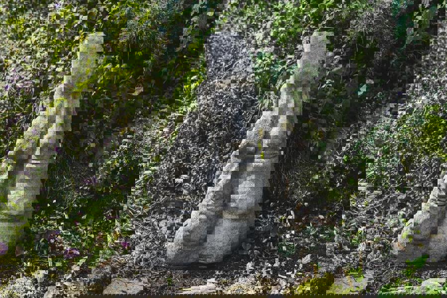 Large Twin Easter Island Moai Head Statue