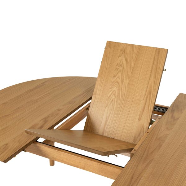 Wyld Haus Novi Sad Natural Oak Wood Effect Round Extending Dining Table