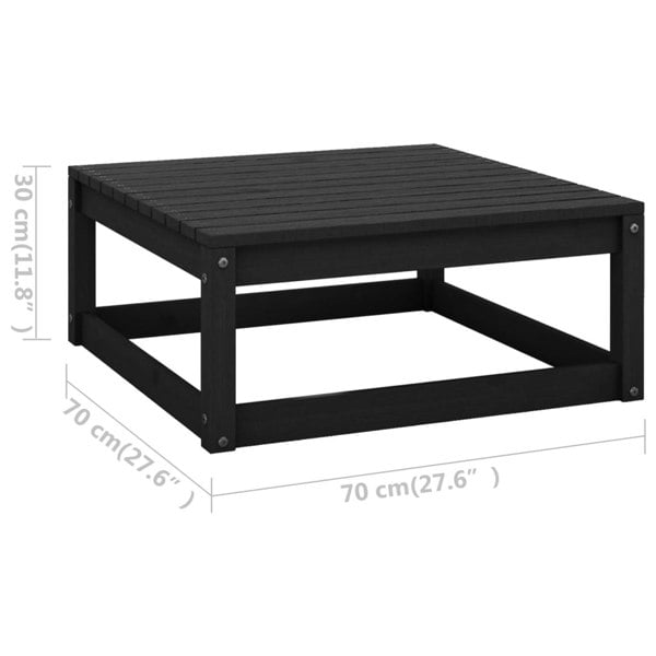 Berkfield 5 Piece Garden Lounge Set Black Solid Pinewood