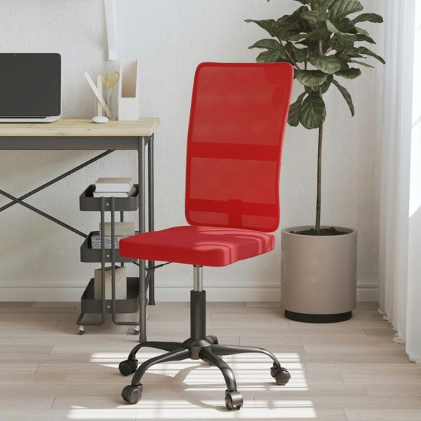 Berkfield Office Chair Wine Red Mesh Fabric