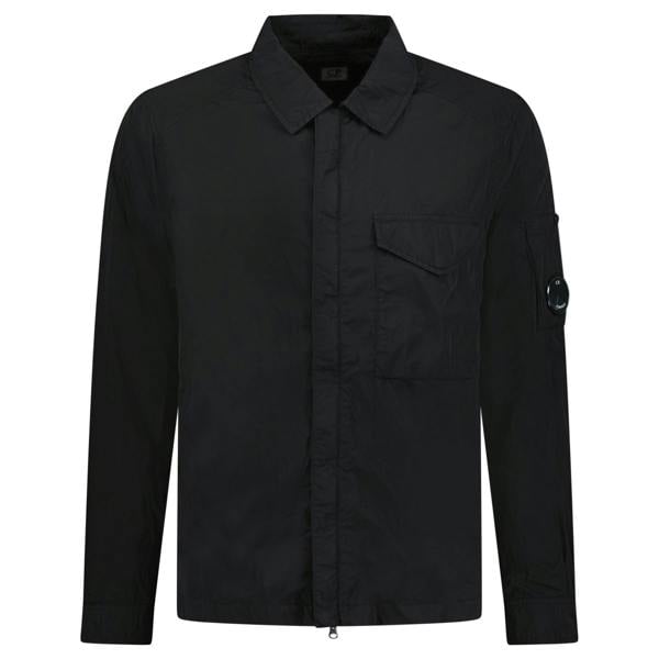 CP Company Chrome R Full Zip Overshirt Black - chancefashionco