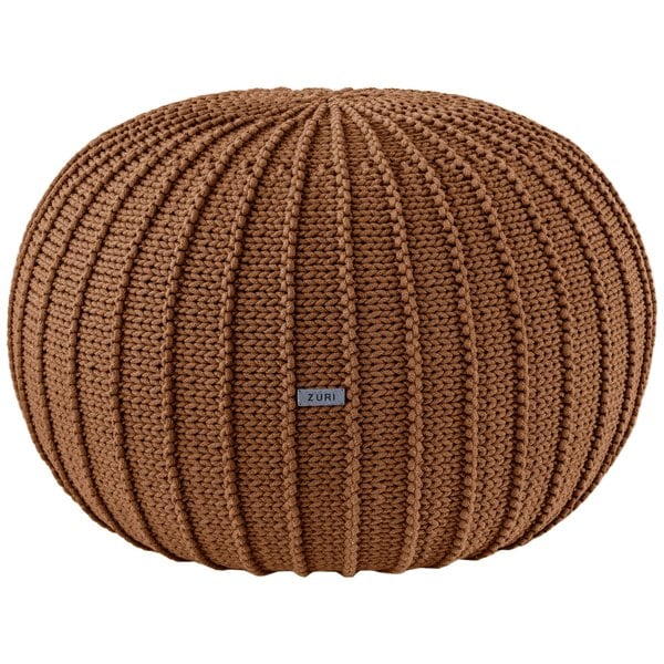 Zuri House Knitted pouffe, Large | CINNAMON