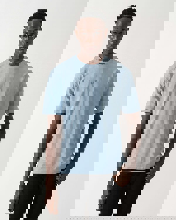 BOSS Orange TChup Mens Crew Neck Small Logo T-Shirt - Light/Pastel Blue 451